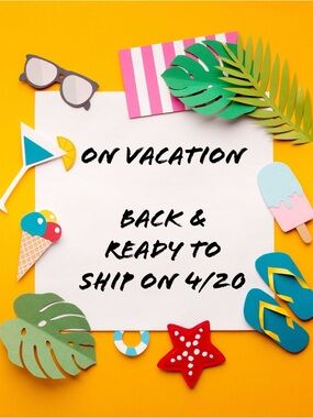 Vacation Notice Card - Yellow Graphic Print
